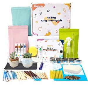 Clay Pottery Kit Air Dry Starter Kit - Multiple Piece Adult Kit - SHIP ALONE